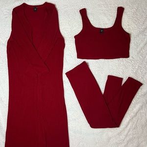 Red 3-Piece Pantsuit